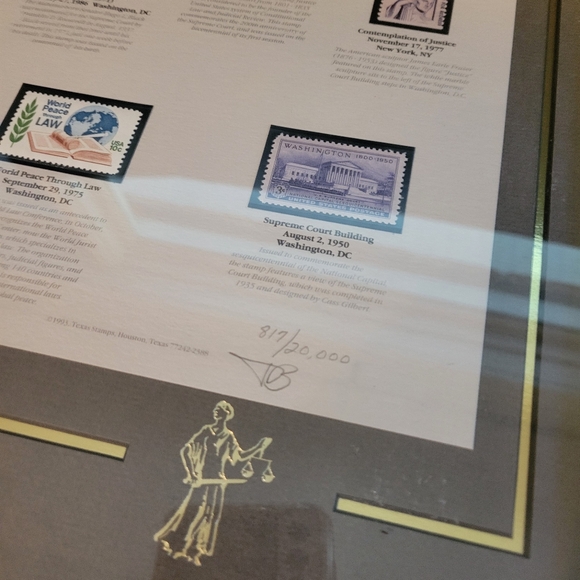 Framed Artwork 'Stamps of Law' Second Edition Numbered & Signed - Picture 5 of 6